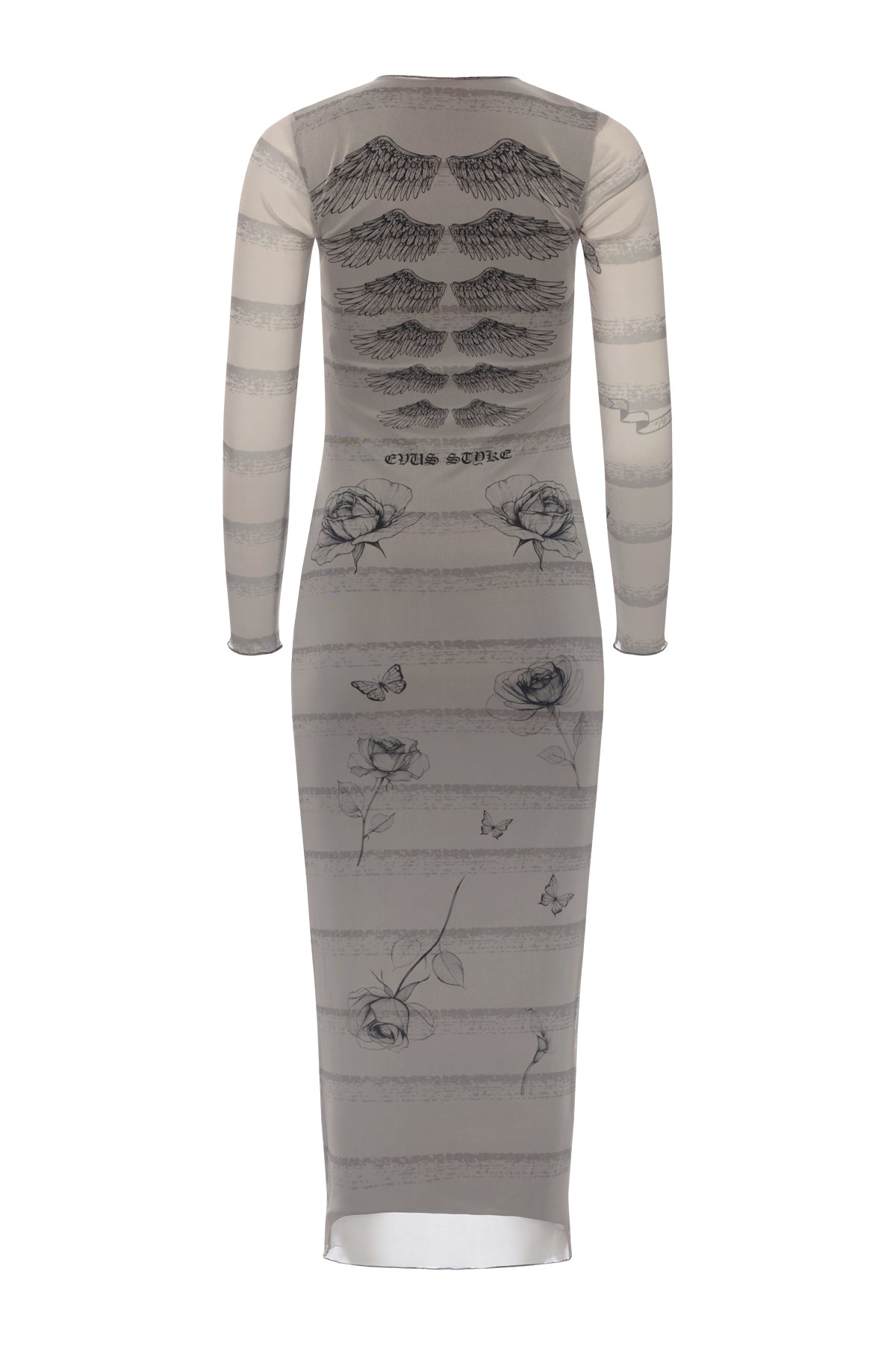 Long Mesh Dress With Roses