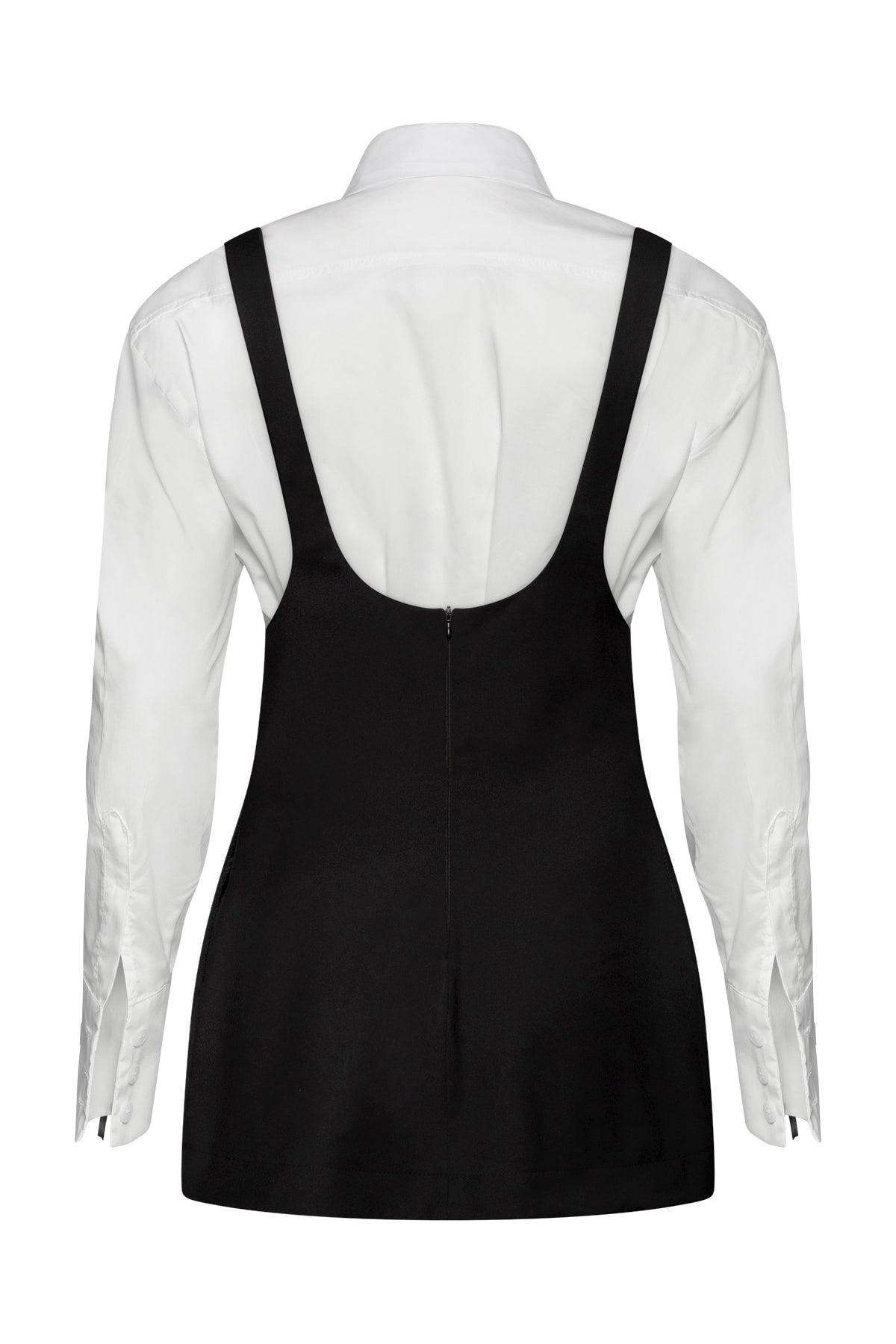 Monochrome Chic Shirt With Ribbon